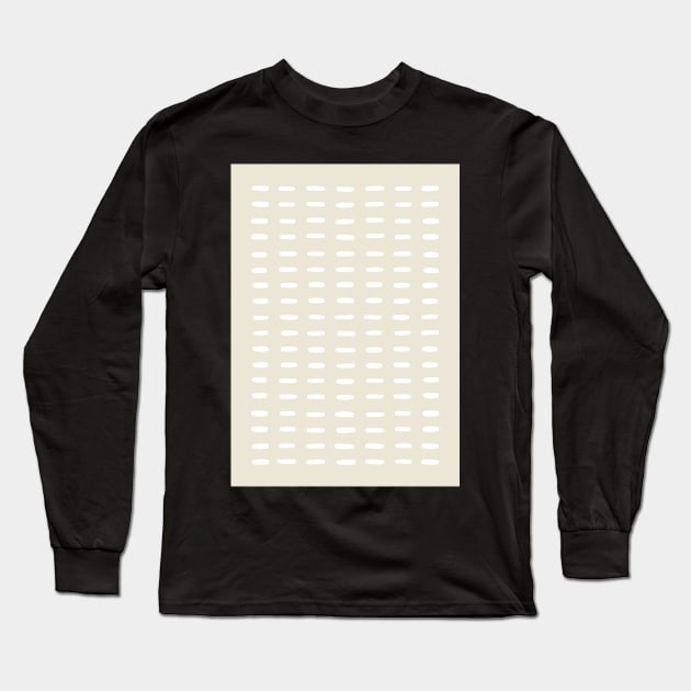 Beige dot lines pattern Long Sleeve T-Shirt by VectoryBelle